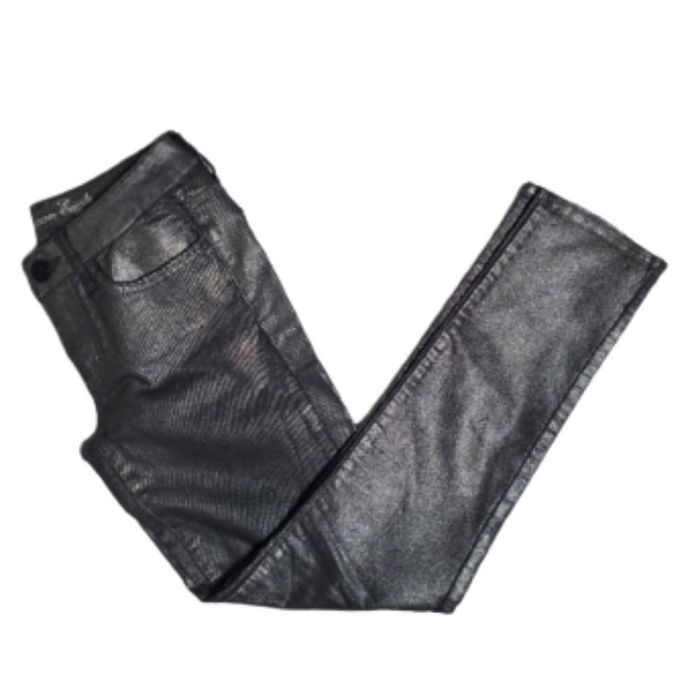 American Eagle Outfitters Coated Metallic Dark Wash Skinny Jegging Jean